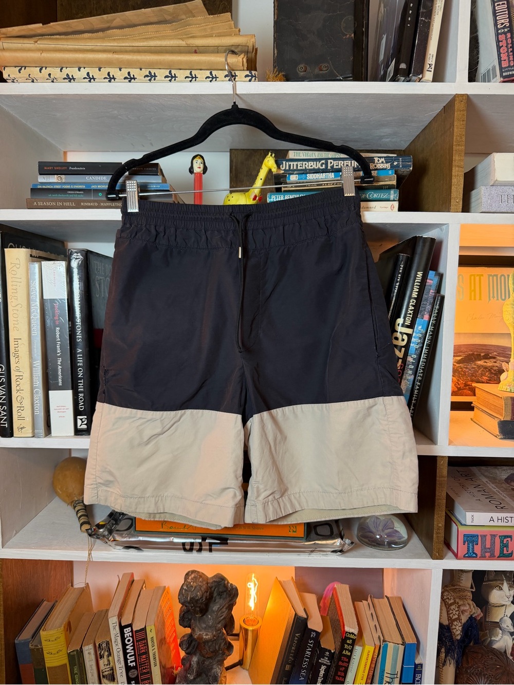 Public School Black Elastic-Waist Shorts
